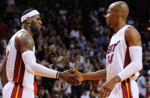 LeBron James and Ray Allen on Miami Heat