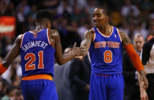 J.R. Smith and Iman Shumpert shaking hands