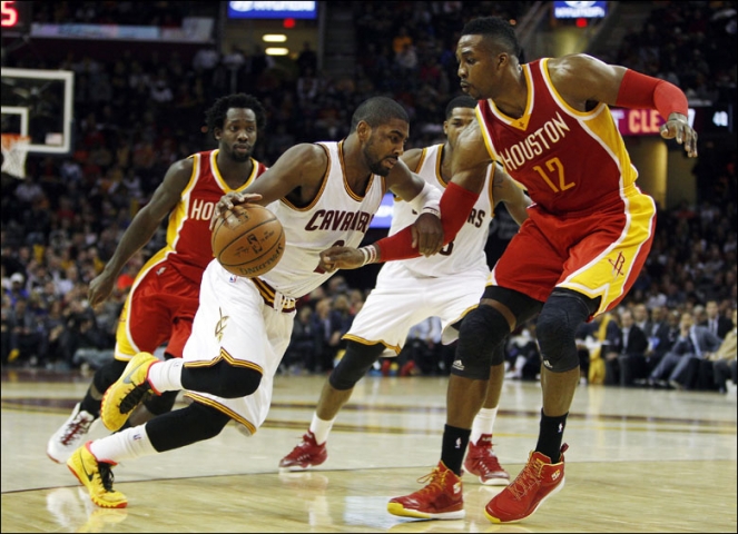 Kyrie Irving driving against the Houston Rockets on January 7, 2015