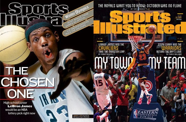 A Progression of LeBron James in the Form of Sports Illustrated Covers