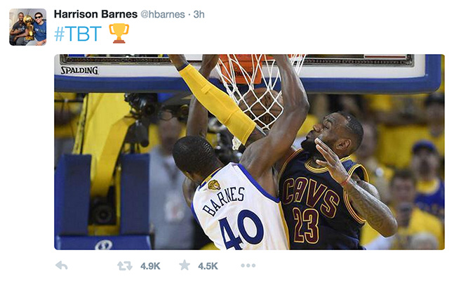 Harrison Barnes Takes Shot on Twitter at LeBron James