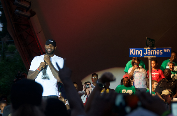 Video: LeBron Returns to Akron to Celebrate Title with Fans