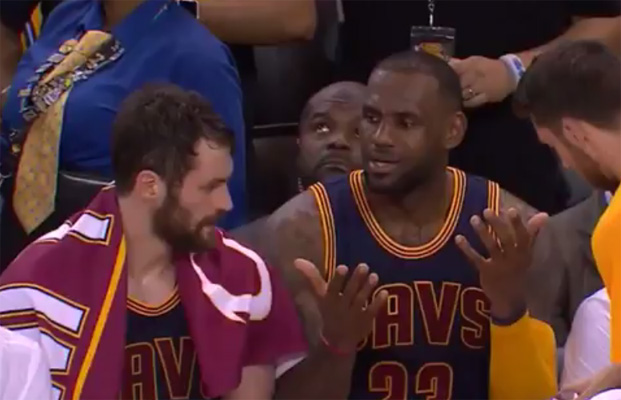 LeBron James Visibly Frustrated With Kevin Love During Game 1