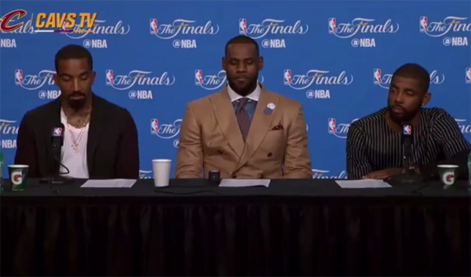 Video: Reporter Asks Awful Question and James, Irving, Smith Respond in Best Way Possible