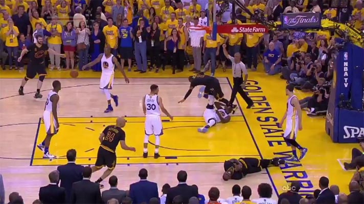 Video: Draymond Green Kicking Kyrie Irving in the Groin
