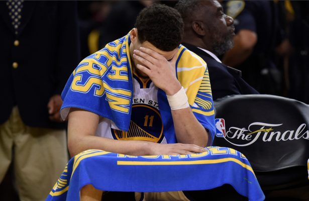 Klay Thompson Crying on Warriors Bench