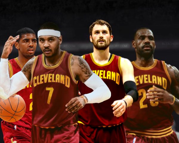 Kyrie Irving, Carmelo Anthony, Kevin Love, and LeBron James