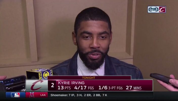 Video: Kyrie Irving Reacts to LeBron's Epic Game 3 Performance