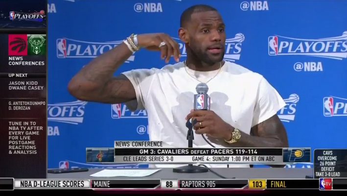 Video: LeBron James Reacts to Cavaliers' Historic Game 3 Comeback Win