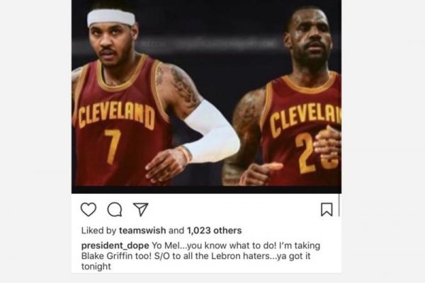 Carmelo Anthony and LeBron James Cavs