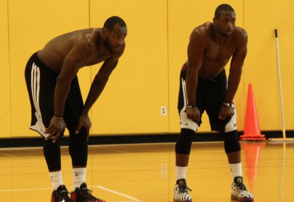 LeBron James and Dwyane Wade Working Out Practice