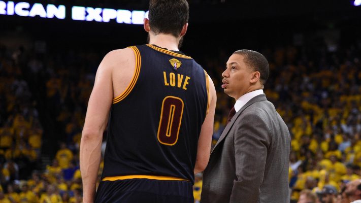 Kevin Love and Tyronn Lue