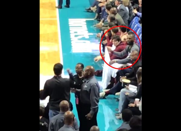 LeBron James Arguing With Hornets Fan