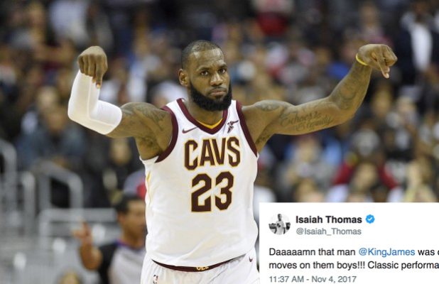 Isaiah Thomas Reacts to LeBron James Dropping Franchise-Record 57 Points
