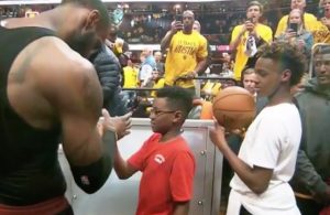 LeBron James Handshake With Sons