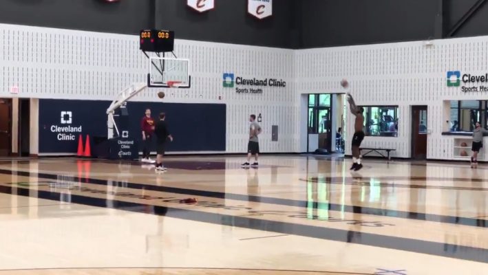 LeBron James Drills 12 Straight 3-Pointers After Practice