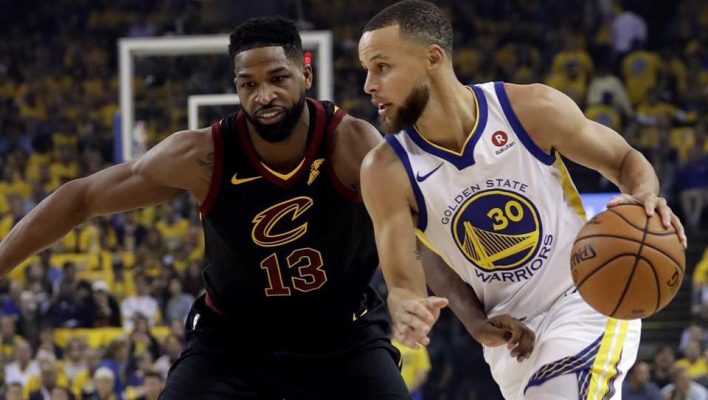 Tristan Thompson and Stephen Curry NBA Finals