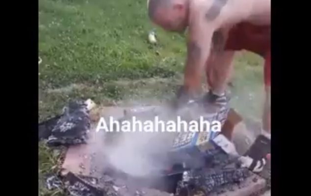 Cavs fan sets himself on fire
