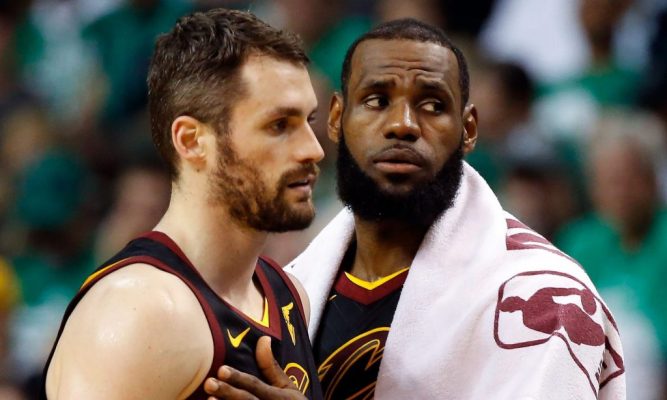 Kevin Love and LeBron James Cavs