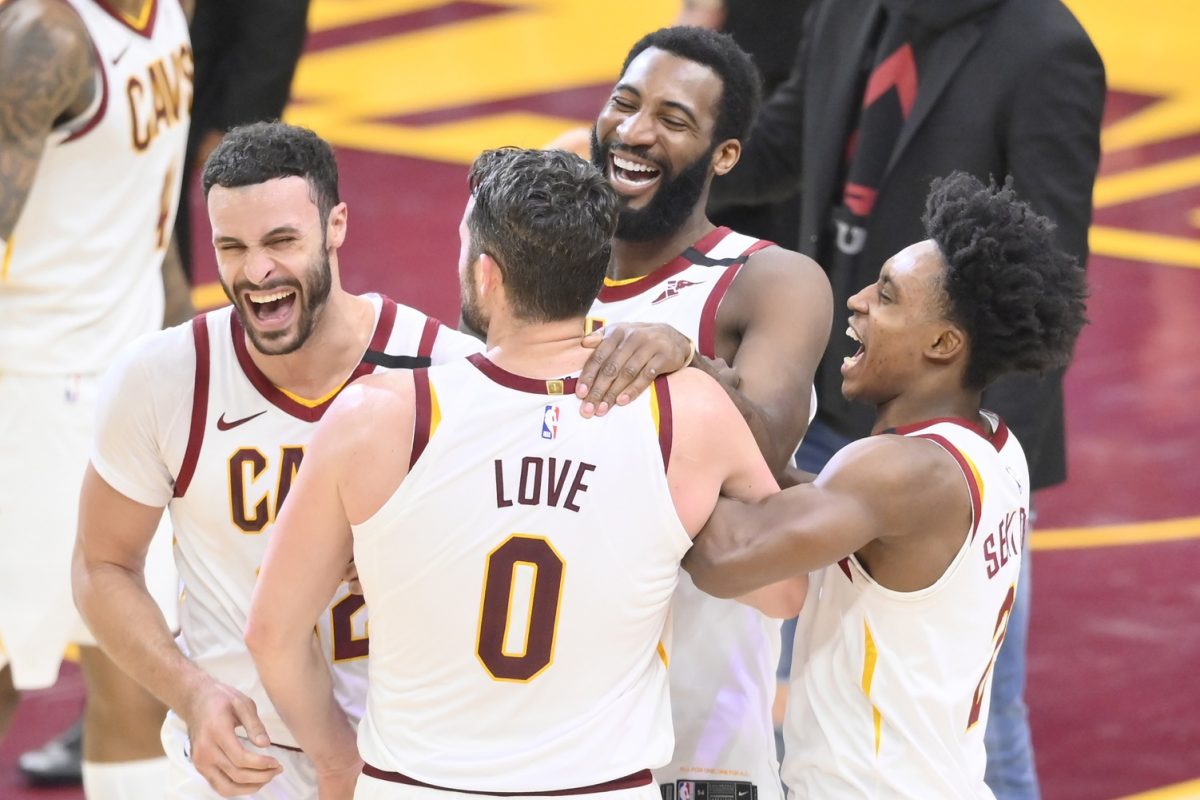 Larry Nance Jr., Kevin Love, Andre Drummond and Collin Sexton