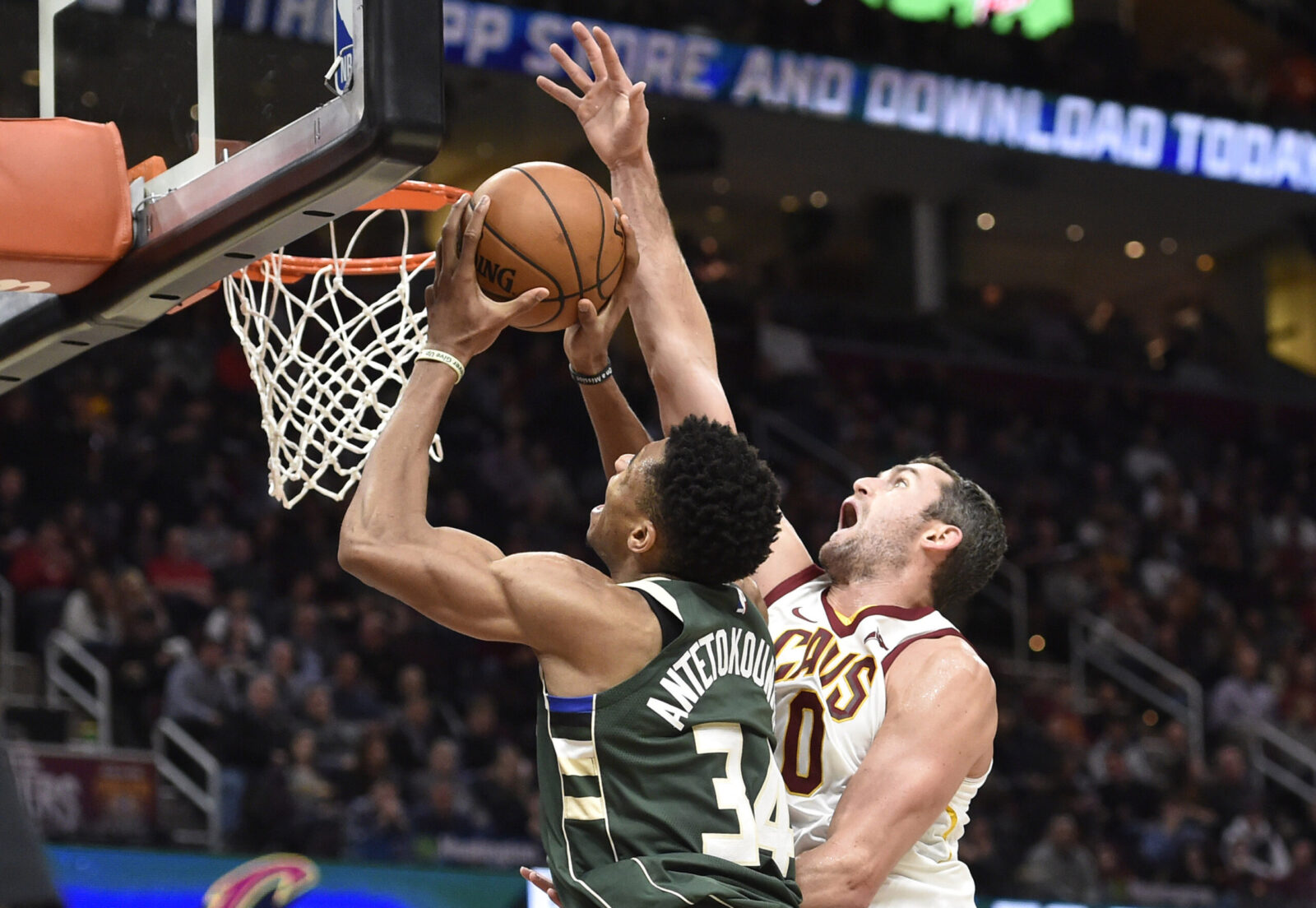 Kevin Love and Giannis Antetokounmpo