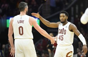 Kevin Love and Donovan Mitchell
