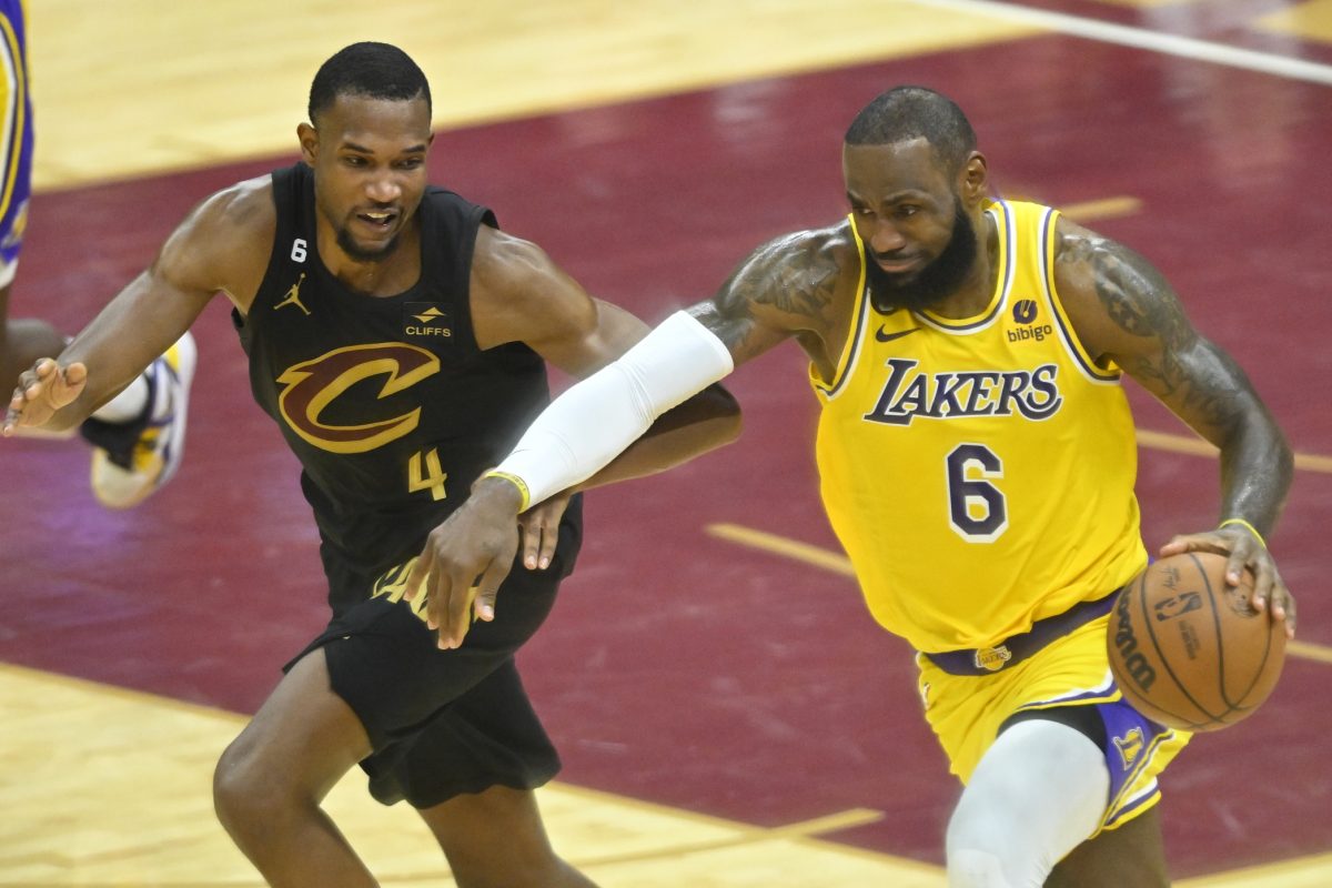 Evan Mobley and LeBron James