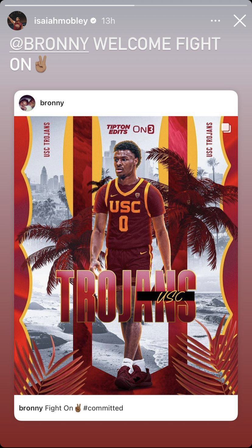 Isaiah Mobley and Bronny James